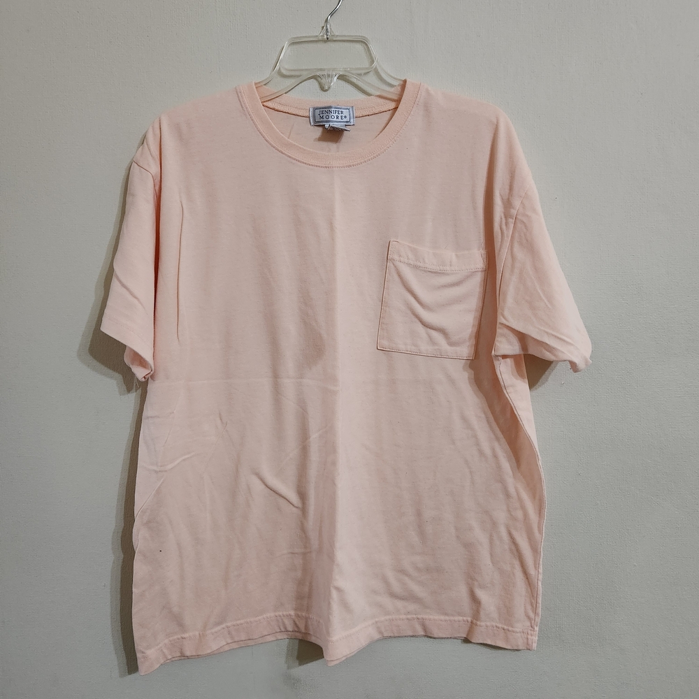 Jennifer Moore Peach Short Sleeve Pocket Tee